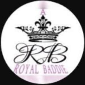 May include: A black and white logo with a crown and the text "RB ROYAL BADDIE".