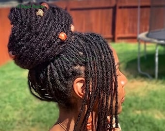 100% Human Hair Dreadlocks/Locs/Dreads 4b Handmade Dreadloc Extension. 4 FREE LOCS +Natural Medium 1/4&quot; 0.6cm Width Pencil size of 45 Locks