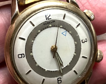 Vintage Gubelin Wrist Alarm with Jaeger-LeCoultre Movement for parts or repair. Ref AM219