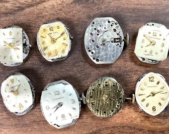 Lote de 8 movimientos Longines fuera de servicio para piezas o reparación. Ref. 8NR31