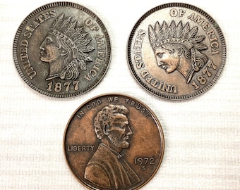 3 Novelty 3 inch Dia Paperweight or Souvenir  coins. Ref  28