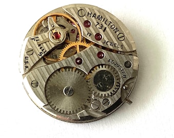 Hamilton 731 non working movement for parts or repair only. Ref 1889how250
