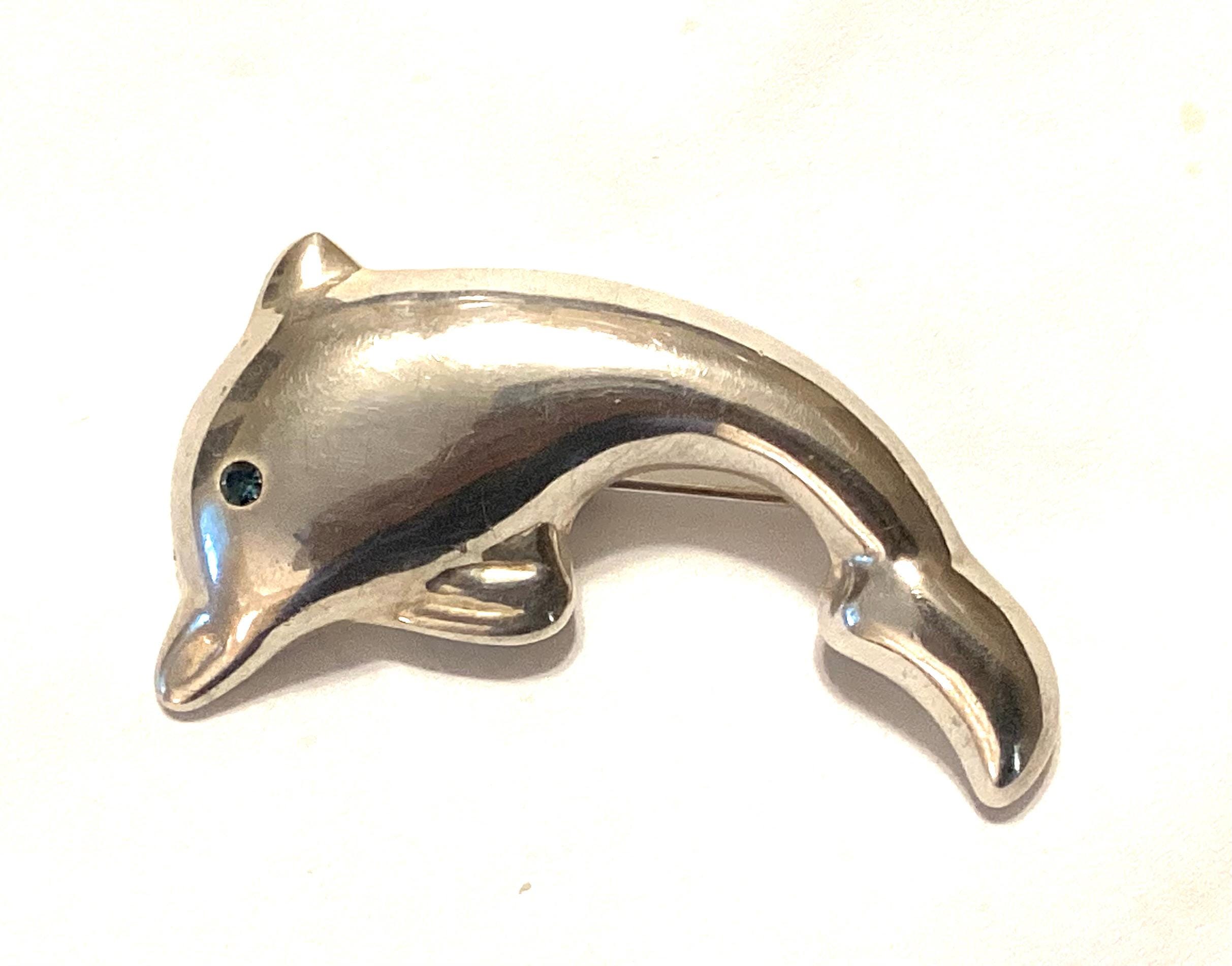 Dolphin Brooch Sterling Silver - Etsy