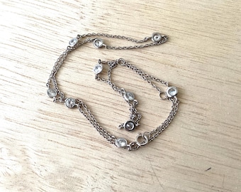 Sterling Silver and glass bead 18 inch necklace.     REF3124