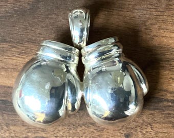 Boxing Glove Pendant Pure 999 Silver  54 Grams of Silver 2 inches long 2 inches wide. Never worn.  Ref Gs2006.