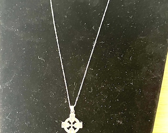 Sterling Silver Celtic cross w/ chain is 22 inches.    REF 3127