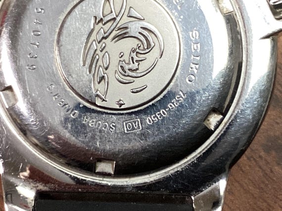 Preowned Seiko 7S26-0350 Black Dial With Black Rubber Band - Etsy