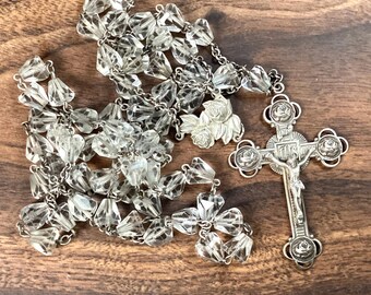 Vintage AFCON Sterling beaded glass Rosary