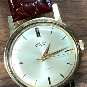 Montre Vintage Femme Vulcain Années 1960 - Mécanique Manuelle, 17 Bijoux, Boîtier Or 10K