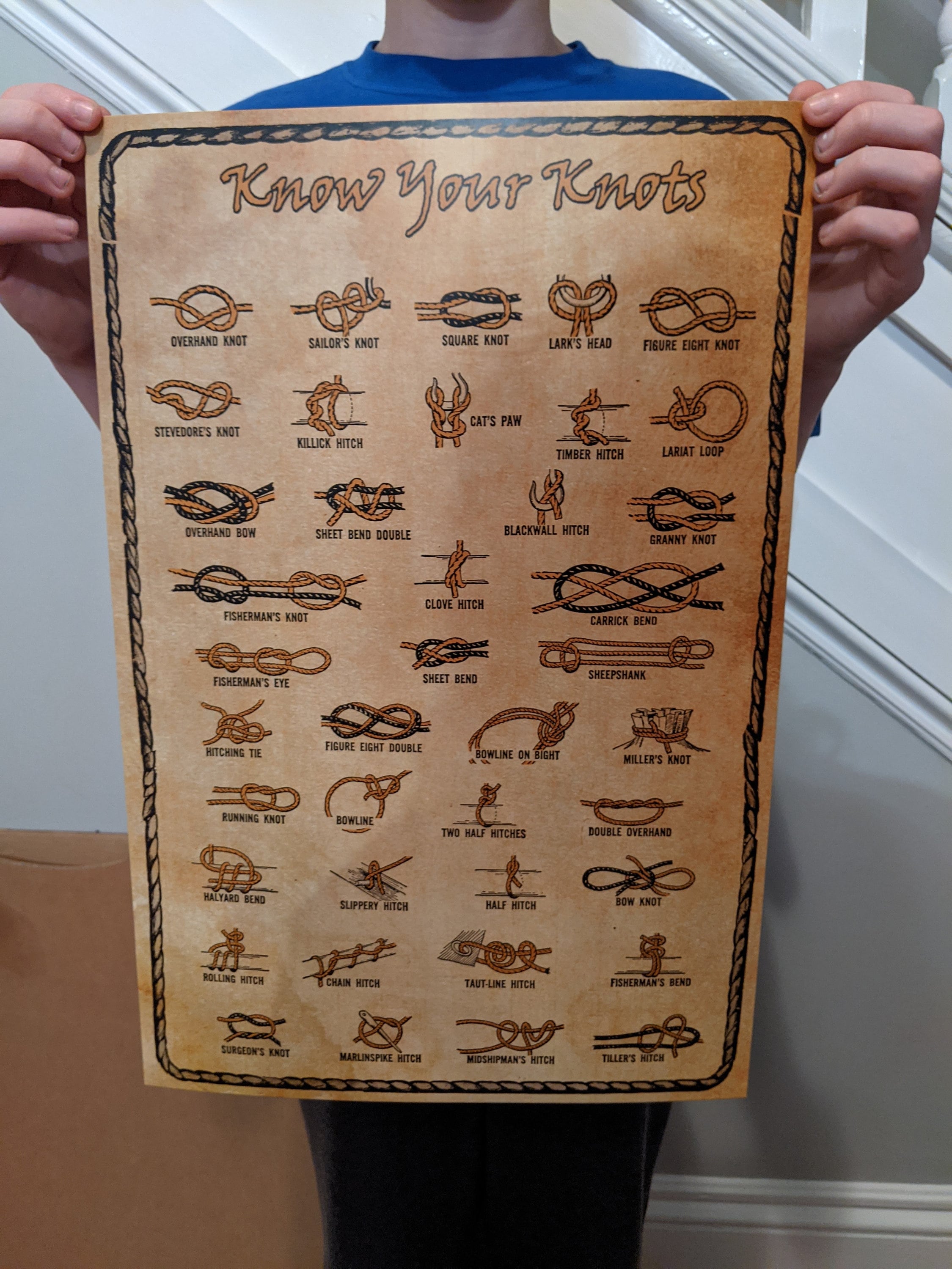 Knot Tying Poster Boy Scouts Girl Scouts Cub Scouts Boating Boat House ...