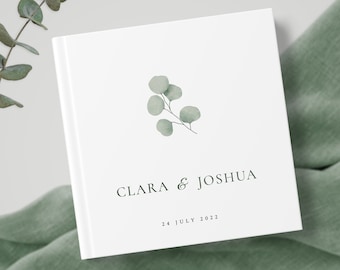 Minimal Wedding Guest Book, Personalized Wedding favor for Guest, Square Wedding Photo Book, Hardcover Instant Photo Booth Album