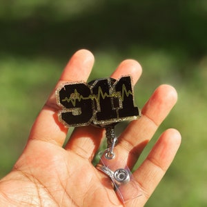 911 Dispatcher Badge Reel, keychain or lanyard