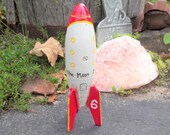 Cast Iron Rocket Ship Moon Collectible Coin Money Savings Bank Space Collection