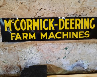 Vintage NOS New Old Stock Tin Metal Embossed McCormick Deering Farm Machines Sign