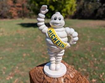 7 Inch Cast Iron Hand Painted MICHELIN MAN Advertising Promotional BIBENDUM Coin Money Bank Tire Store Give-Away