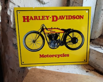 NOS New Old Stock Small Metal Harley Davidson Motorcycles Tin Metal Tacker Dealer Advertising Sign
