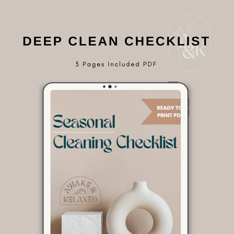 Seasonal Cleaning Checklist Deep Clean Template Airbnb Etsy