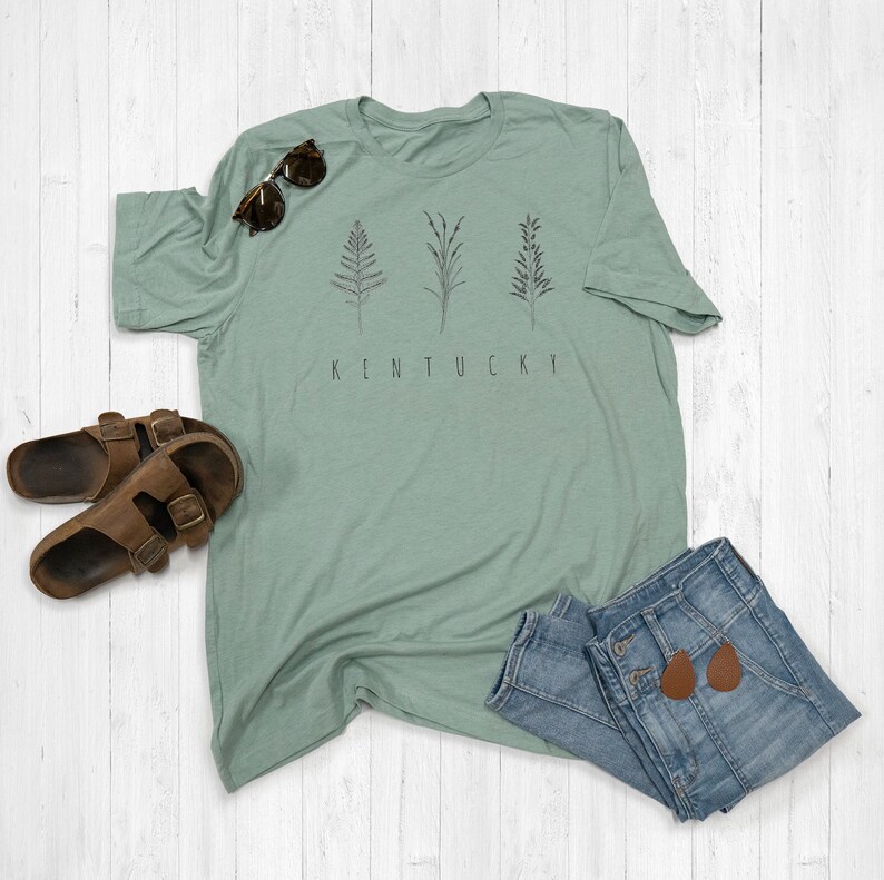 Kentucky State Floral Tee Shirt Or Hoodie By Lily and Grace Adults