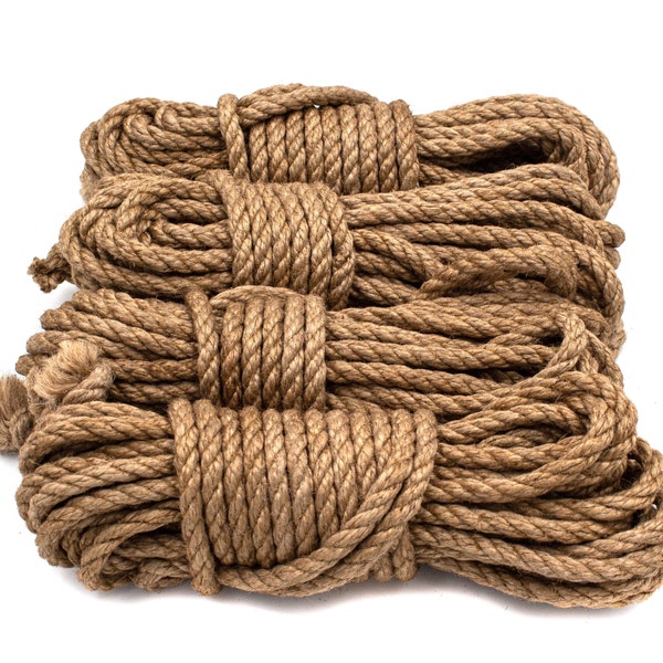 Shibari Bondage 4 Ropes, BDSM Jute Rope, Kinbaku Rope Play for Beginners & Masters, 4 Ropes 6mm/0.23", length is 8M/315", Handmade