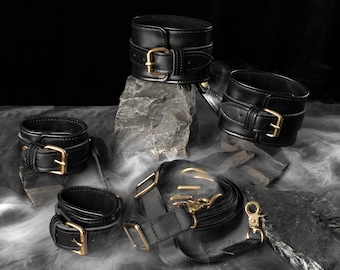 Black Bed Straps Set for Women, Anniversary gift