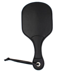 Wide Black Spanking Paddle, Real Leather Slapper
