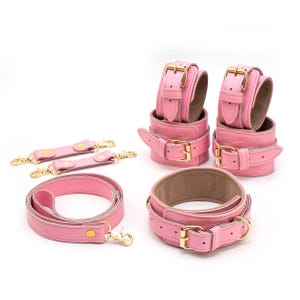 Role Play Accessory, Custom Bondage Gear, Restraint Fetish Kit, Anniversary Valentine&#39;s Day Gift, Heavy-duty leather restraints, Mature