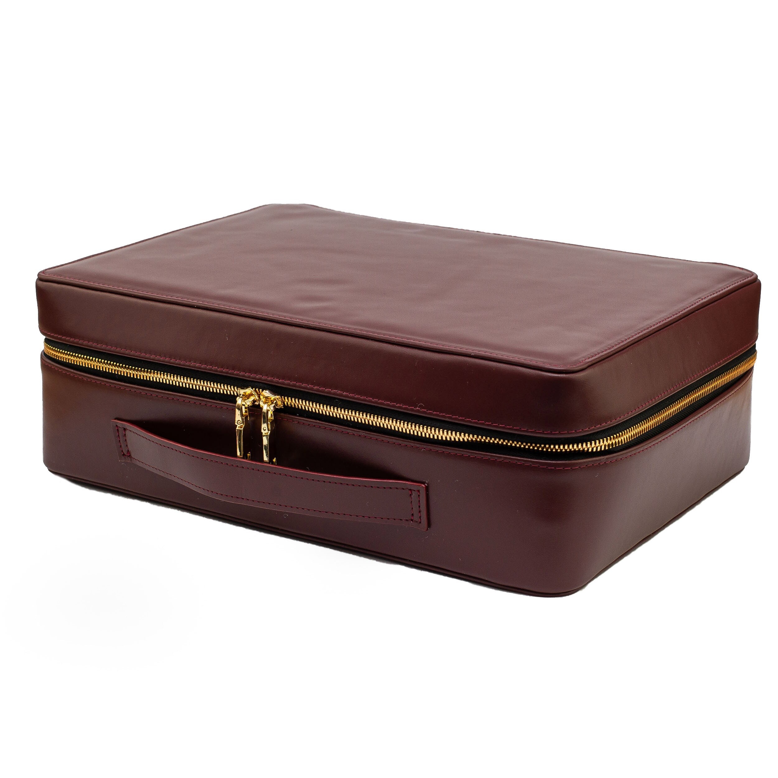 Burgundy Leather BDSM Storage Box – Handmade Accessories Organizer