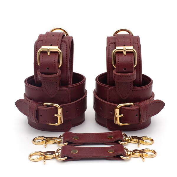 Manchette En Cuir Pour Poignet Et Cheville – Set Bondage Adulte BDSM – Sans Marque
