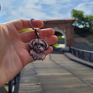 Shih Tzu head dog keychain,Shih Tzu puppy for dog lovers gift metal keychain,Shih Tzu Pet lover keychain gift,Shih Tzu lover keychain gift
