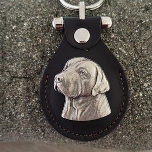 Llavero de cuero de Labrador Retriever, llavero de cuero de cachorro de Labrador Retriever para amantes de los perros, llavero de regalo para amantes de las mascotas de Labrador Retriever