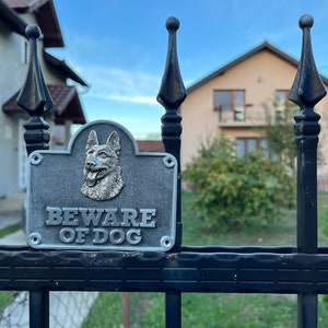 Beware German Shepherd dog plate,Beware of the dog sign,German Shepherd dog full metal cast plate for gate,Beware of Dog fence &wall plaques