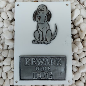 Beware Of The Dog Metal Wall Sign - Handmade Durable Warning Sign For Outdoor Gate | Home or Office Decoration For Dog Lovers