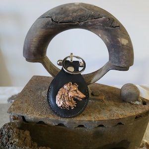 Scotch Collie dog leather keychain,Scotch Collie puppy dog lovers leather keychain,Scotch Collie Pet lover keychain gift,Scotch Collie face