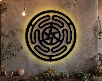 Hecate's Wheel LED steel sign