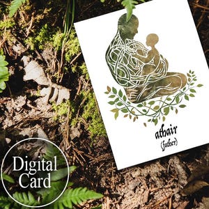 Celtic Father&#39;s Day card -   digital page, printable pdf file - witchy nature celtic knot - Letter and A4 sizes