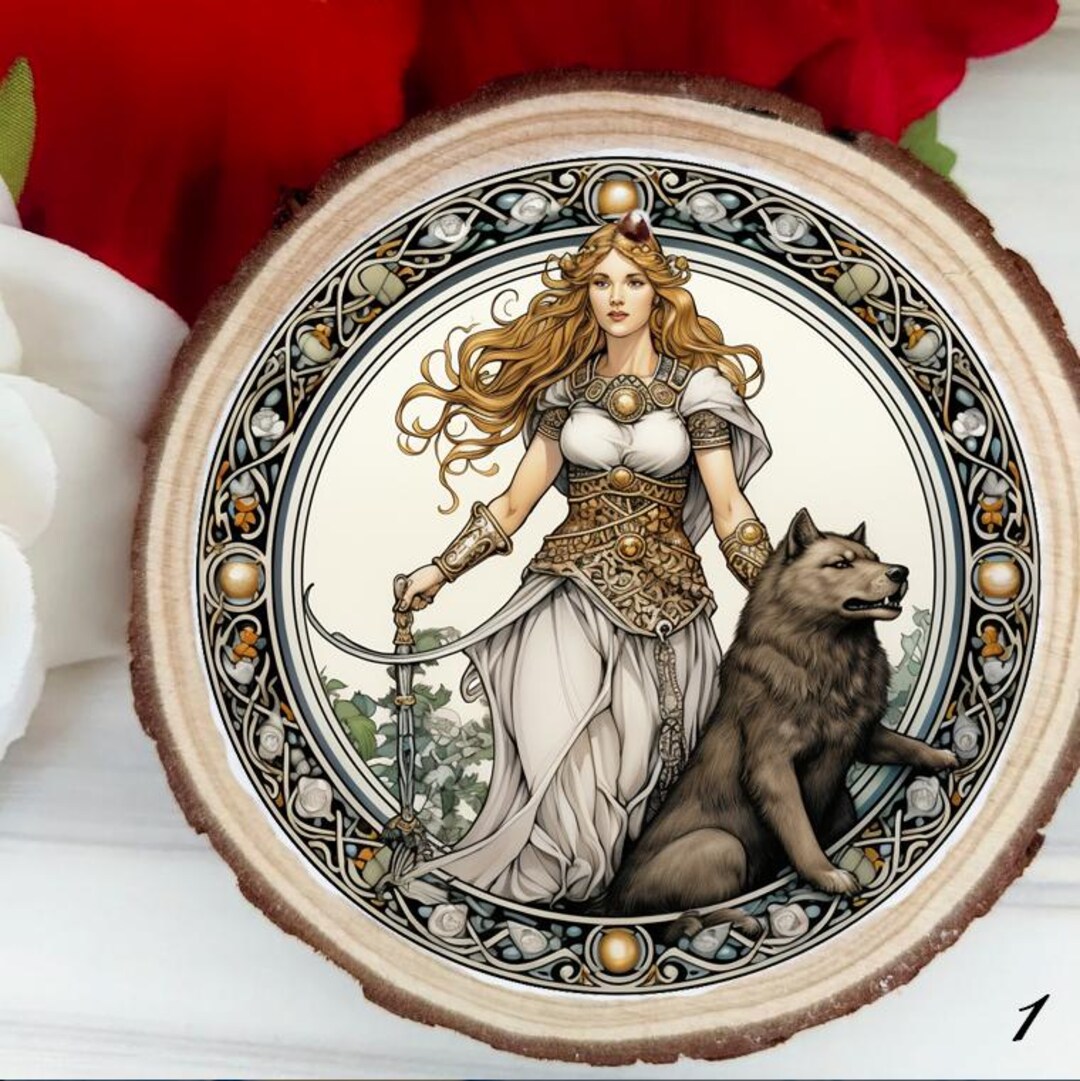 Freya Yule Runes Freya Ornament - Large Wood Slice for Yule/christmas - Norse Mythology ...