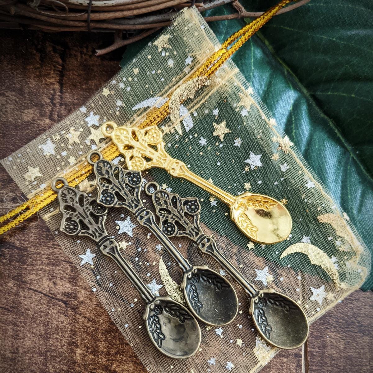 Solid Copper Zamac Serving Measuring Spoons Set - Gold Colour For Coffee Tea Sugar, Copper Art Gallery