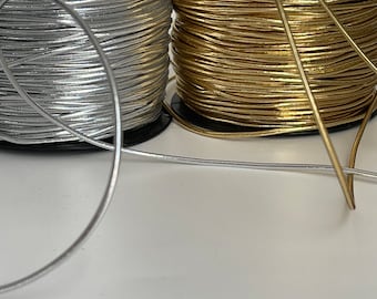 Ruban élastique métallisé ruban élastique argenté 2 mètres ruban élastique doré 3 mm ruban élastique or ou argenté