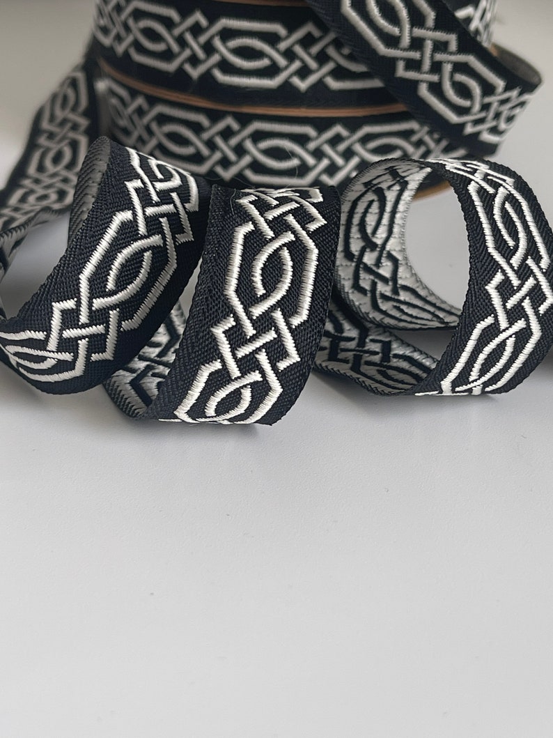 Medieval Ribbon Patterns Medieval Braid Celtic Braid Pattern Medieval Ribbon 20 Mm Black and ...