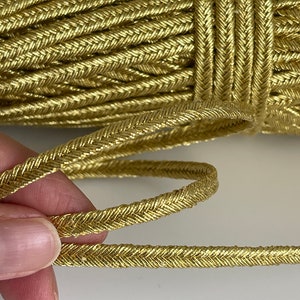 Gold soutache gold soutache cord handmade soutache 5 mm gold cord gold soutache cord