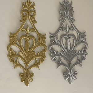 Ricamo per personalizzare applique ricamata da cucire in rilievo applique dorata applique da cucire metallizzata dorata