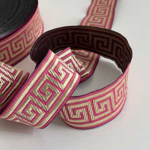 Striscia medievale motivo greco bordo nastro teatrale motivo greco 35 mm striscia motivo chiave greca tessuto jacquard