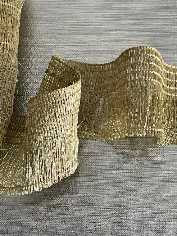 Galon Franges 50 Mm Couleur écru Largeur Bande 10 Mm 40 Mm De Franges Prix Au Mètre - Mercerie