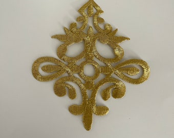 Aplique termoadhesivo parche dorado termoadhesivo para planchar sobre textil