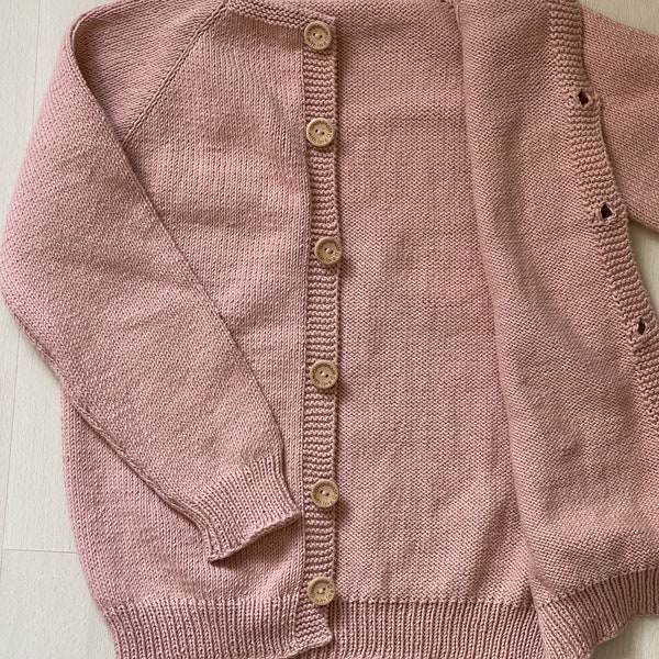 Gilet artisanal en tricot fille 8 ans gilet artisanal fait main rose gilet tricoté pour fille