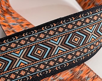 Jacquard braid, 35 mm jacquard embroidered ribbon, ethnic pattern ribbon, ethnic style jacquard ribbon