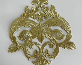 Embossed sewing applique, gold and silver applique, applique to customize