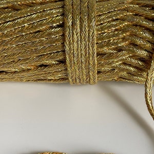 Golden soutache gold soutache cord artisanal soutache 5 mm golden cord on one side soft cord