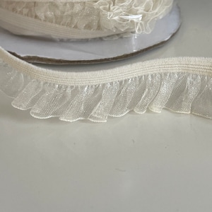 Elastic ribbon with tulle, tulle braid with elastic, frilly ribbon, elastic braid with tulle, froufrou braid. image 4
