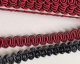 Trimmings ribbon, red/black trimmings braid, 10 mm trimmings